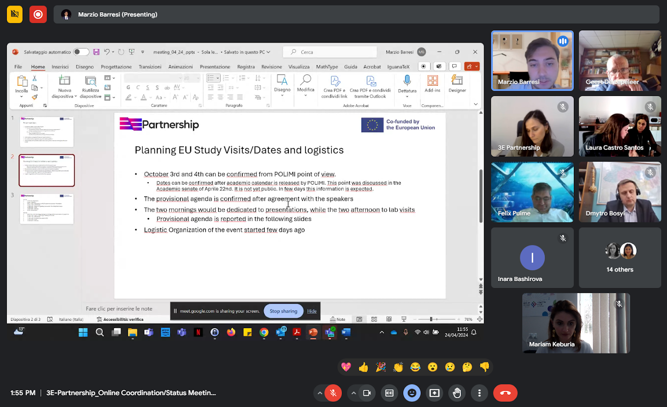 3E-Partnership Project: 3rd Consortium - Status Meeting Update