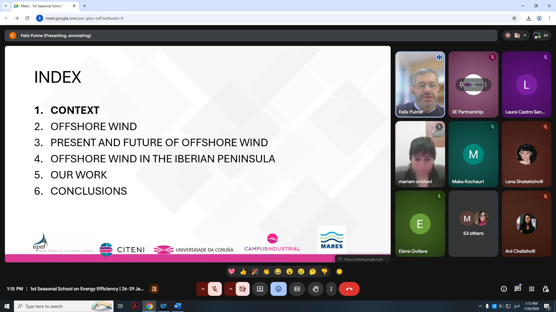 Image of Day 3 is underway- 1st Seasonal School on Energy Efficiency co-funded by European Commission